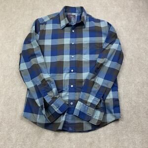 UNTUCKit Plaid Flannel Slim Fit Shirt Multicolor Pocket Blue LS Size Medium